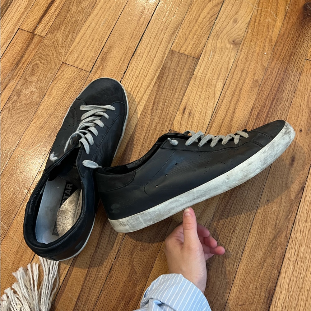 GOLDEN GOOSE MENS BLACK SUPERSTAR